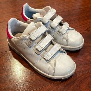 Adidas Stan Smith , kids size 1. White and pink. Condition is 5/10
